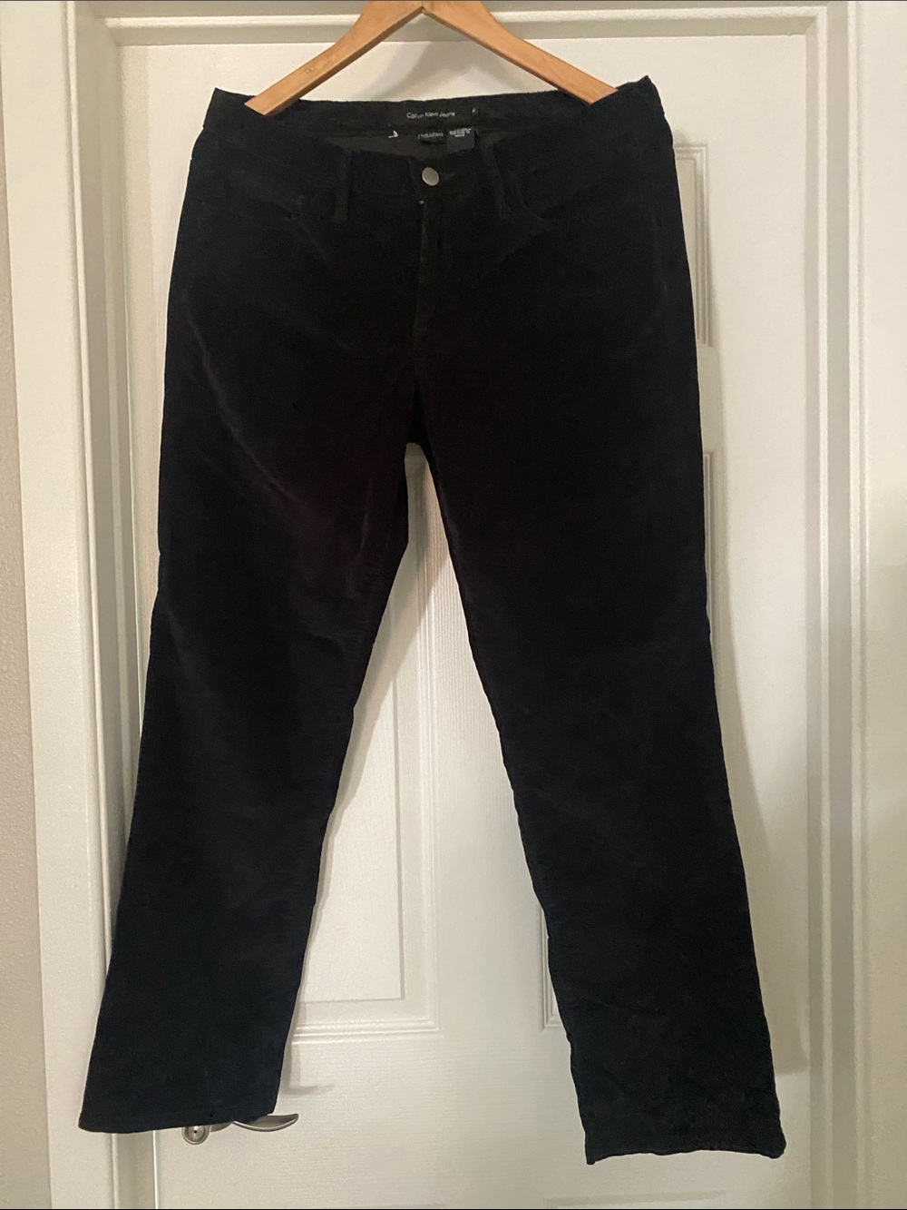 Calvin Klein Jeans Black Straight-Leg Corduroy Pants